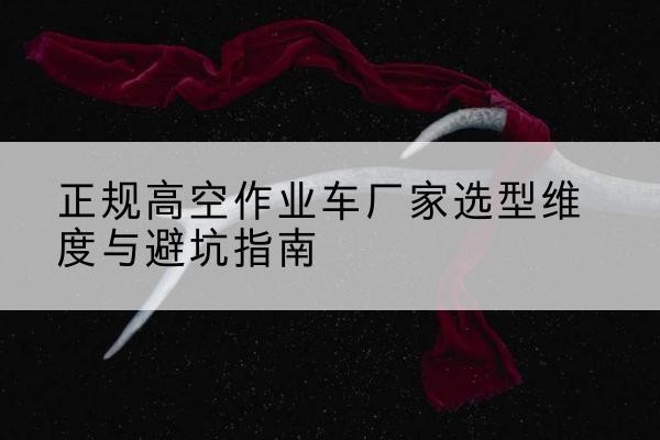 大英高空作业车厂家-正规选型维度与避坑指南