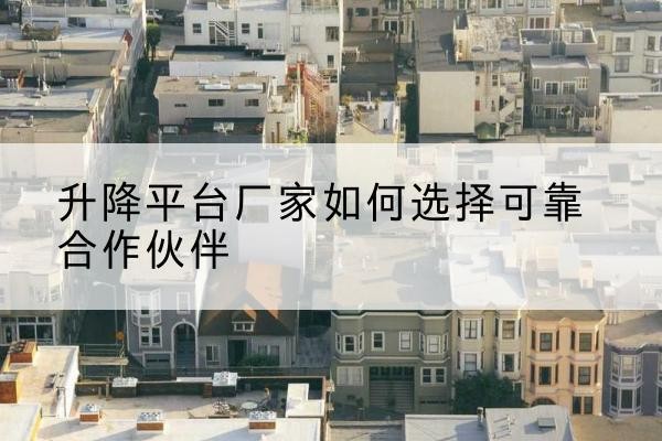 大英升降平台厂家-如何选择可靠合作伙伴